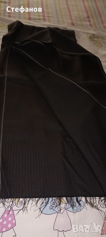 Черен габардин на черно райе, снимка 1