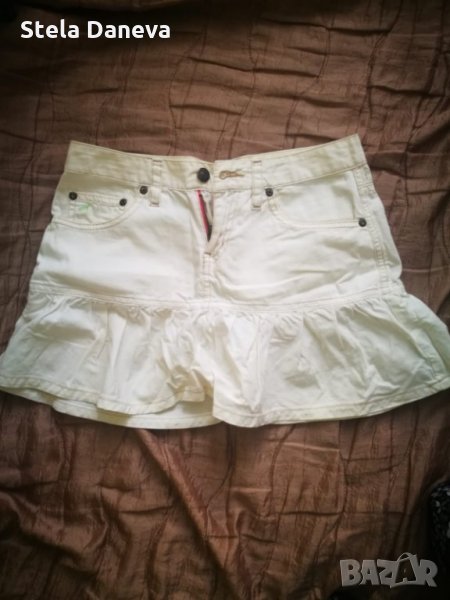 Къса бяла дънкова поличка , снимка 1