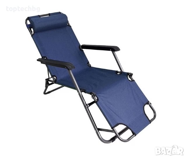 Сгъваем шезлонг/функционален стол за плаж, градина, къмпинг, риболов, снимка 1