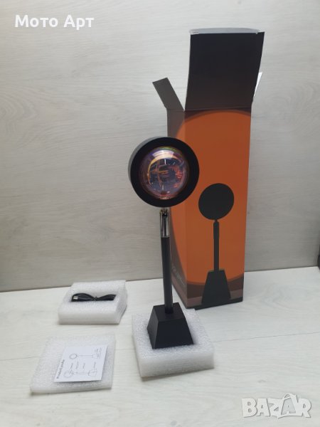 Специална Лампа за Фон или Декор Sunset Lamp 360 Grad - Rainbow - Залез USB Планетарна, снимка 1