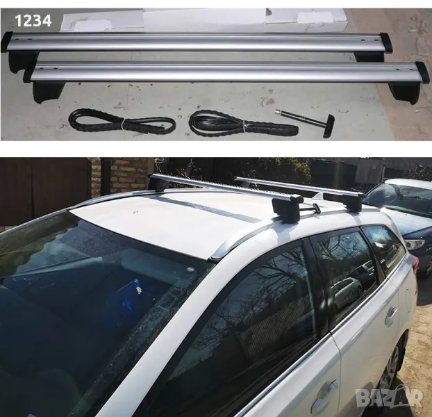 НОВ багажник за TOYOTA  AURIS HYBRID 2012-2018 напречни греди алуминиеви рейки, снимка 1
