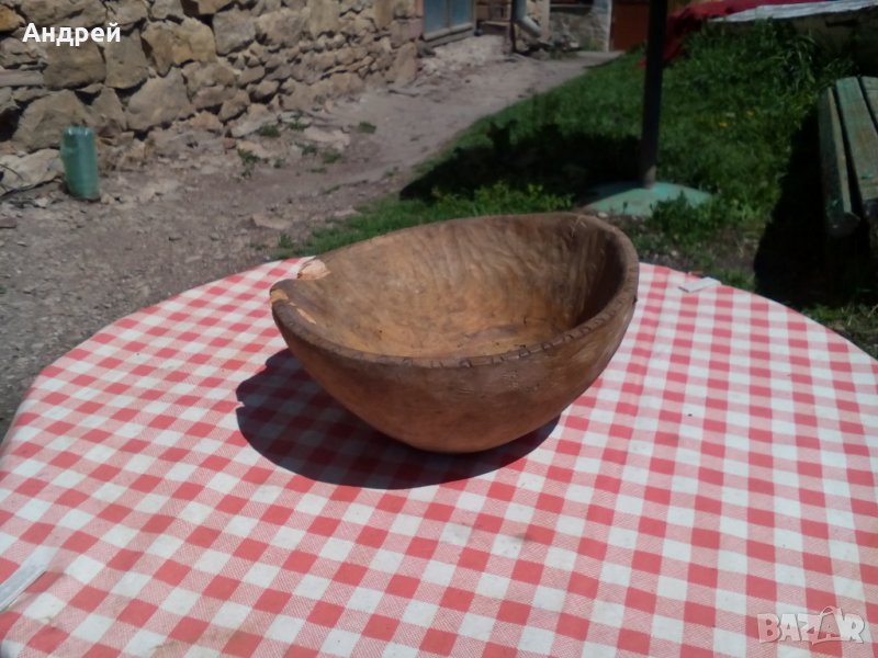 Старинна дървена паница, снимка 1