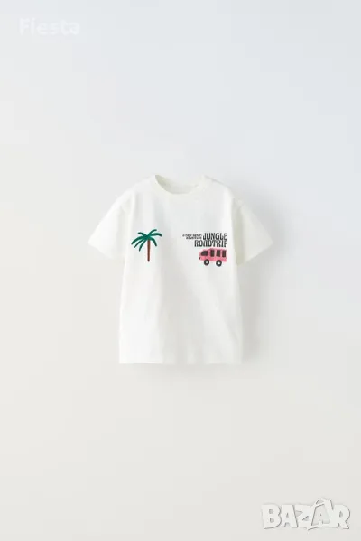 Нова Детска бяла блуза ZARA с къс ръкав размер 98, снимка 1