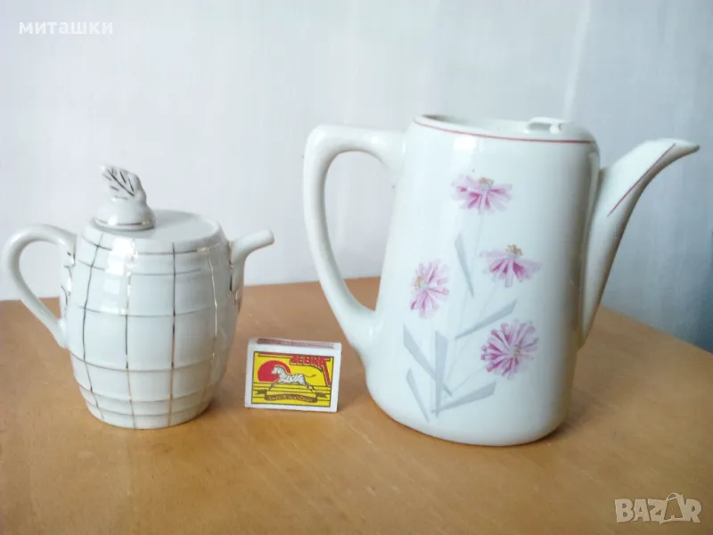 порцеланов чайник два, снимка 1