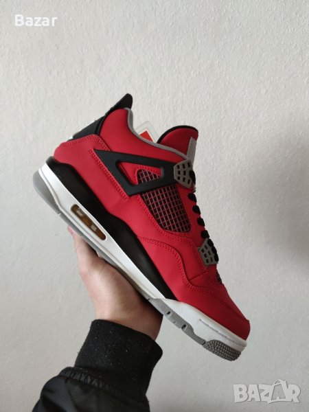 Nike Air Jordan 4 Retro Toro Bravo Red Fire Flames Нови Кецове 42 Размер Номер Мъжки Обувки , снимка 1