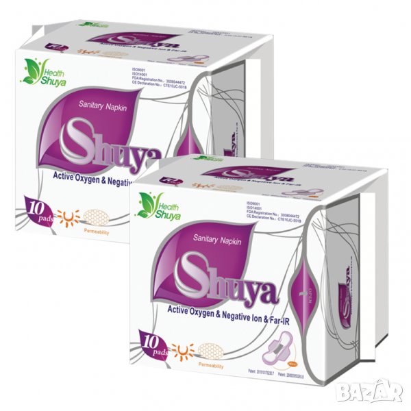 2 опаковки Дамски превръзки SHUYA - ДНЕВНИ, 2 х 10 броя, снимка 1