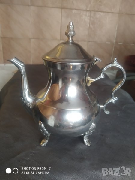 посребрена метална кана, снимка 1