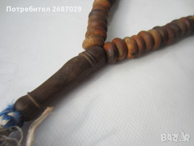 3 стари Броеници: Стара дървена молитвена броеница от Тибет, червена, дърво, снимка 6 - Антикварни и старинни предмети - 32730587