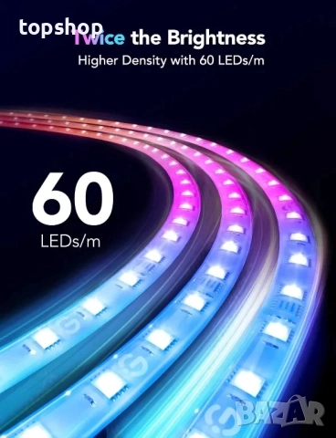 НОВА, ТЕСТВАНА Govee M1 RGBIC LED лента, 16.4 фута WiFi LED светлини за шкаф, телевизор, легло..., снимка 5 - Лед осветление - 51615227