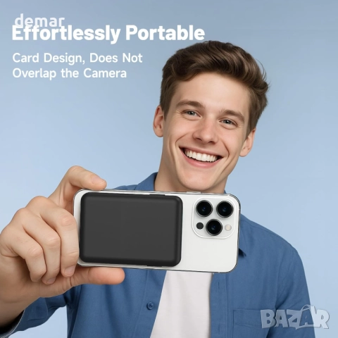 Външна магнитна батерия Magsafe Power Bank с вградени кабели,10000 mAh, снимка 6 - Външни батерии - 52708516