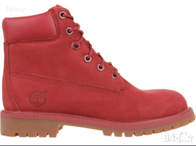 Червени кожени боти Timberland Premium , снимка 5 - Дамски боти - 44106197