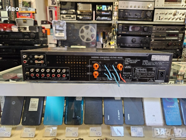 Усилвател Technics SU-V4X Технически изправен, изходните клеми за тонколоните са преработвани, защот, снимка 8 - Ресийвъри, усилватели, смесителни пултове - 53326318