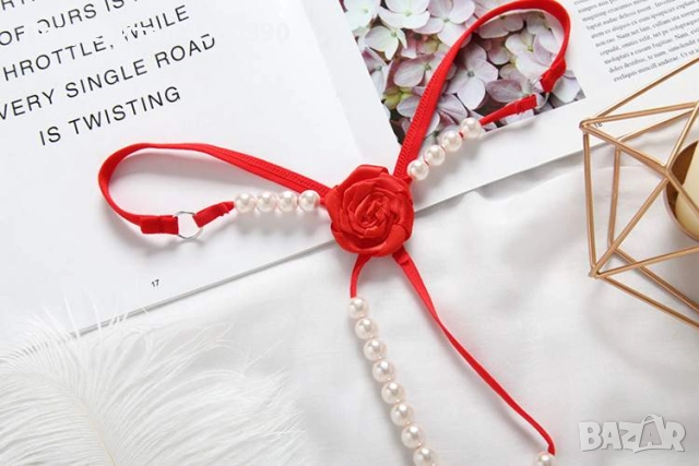 Стимулиращи еротични прашки с роза и перлени топчета - Код:1320, снимка 14 - Бельо - 51988619