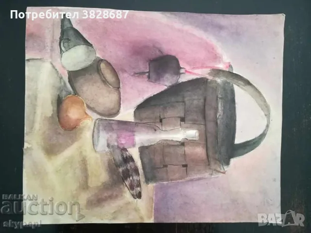 Натюрморт АКВАРЕЛ от 80-те години, снимка 2 - Картини - 48277104