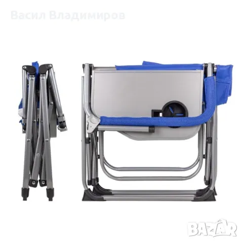 Стол за къмпинг от метална конструкция с поставка за чаша, снимка 4 - Къмпинг мебели - 49520536