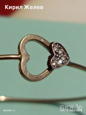 СРЕБЪРНА ГРИВНА СТИЛ Tiffany СЪРЦА с ИНКРУСТИРАНИ КРИСТАЛИ 51109, снимка 4 - Гривни - 52857794