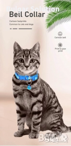 🐈😻🐈‍⬛🐕 Каишка за Домашен любимец със звънче и лапички - за котка или малко куче 🐶, снимка 14 - За котки - 52597095