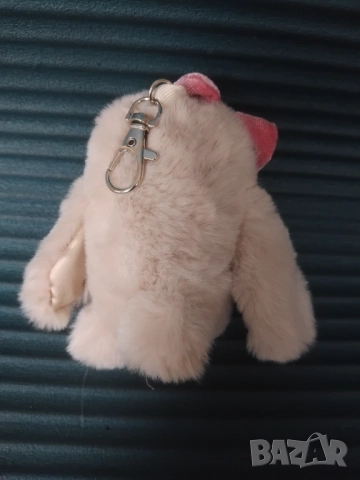 Сувенирна играчка Зайче - естествен косъм , снимка 2 - Плюшени играчки - 51988656