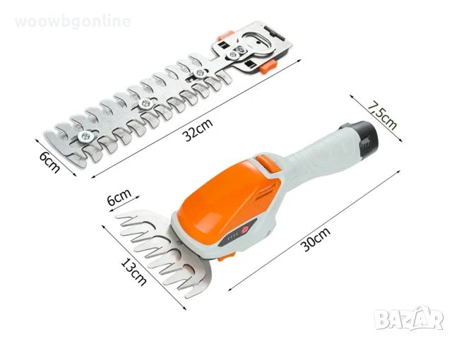 Акумулаторни ножици за трева и жив плет 2 в 1, снимка 7 - Градинска техника - 53591002