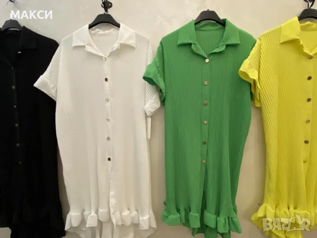 Приказна макси дълга туника солей с удължен гръб и къдрички в тъмно синьо , снимка 2 - Туники - 46131447