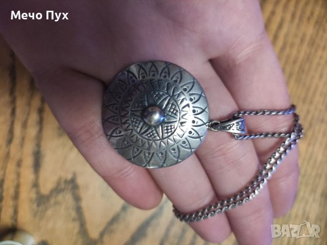 Сребърен синджир с медальон (137), снимка 3 - Колиета, медальони, синджири - 39867583