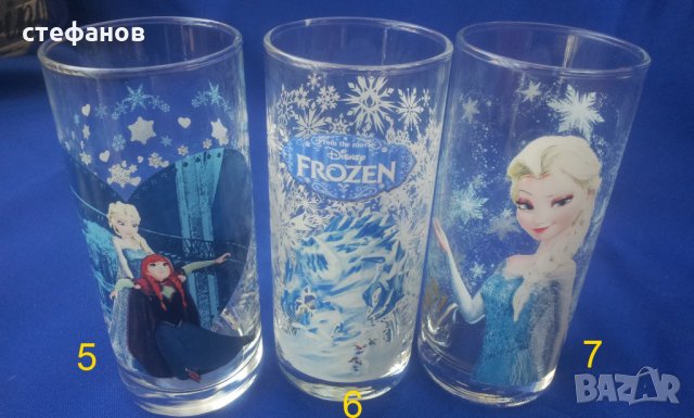 Чаши Леденото кралство, Замръзналото кралство стъклени, снимка 6 - Колекции - 32811577