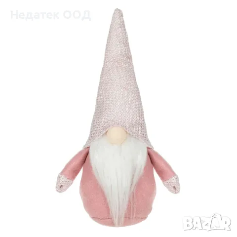 Коледна декоративна украса, Гном, Розов, 28 см