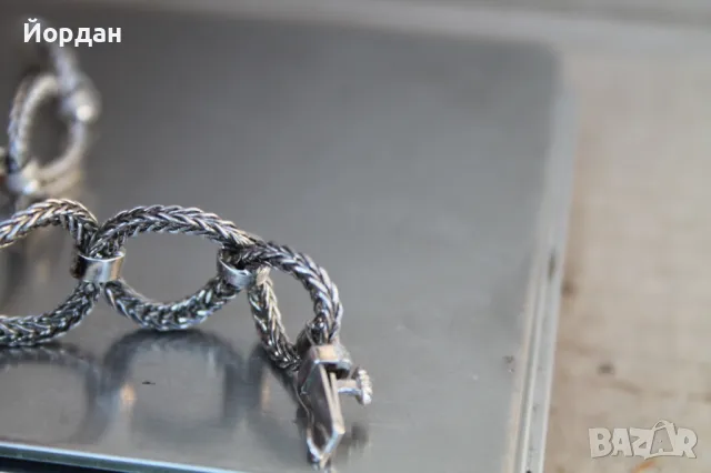 Дамска сребърна гривна, снимка 11 - Гривни - 49405272