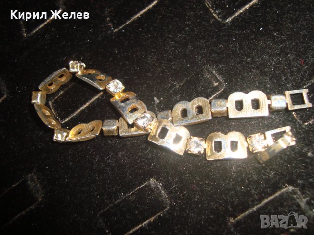 ПОЗЛАТЕНА СТОМАНЕНА ЛЪСКАВА ГРИВНА с КРИСТАЛИ 19395