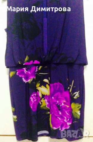 Красива лилава рокля с цветя, снимка 6 - Рокли - 38856454