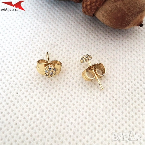 Обеци с 14К златно покритие 2141838, снимка 3 - Обеци - 52730445