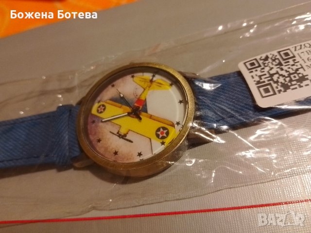 Симпатичен часовник със самолетче, снимка 2 - Дамски - 43976333
