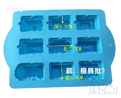 3d вагон вагони влак локомотив големи силиконов молд форма фондан фипс сапун шоколад гипс свещ, снимка 5 - Форми - 43576095