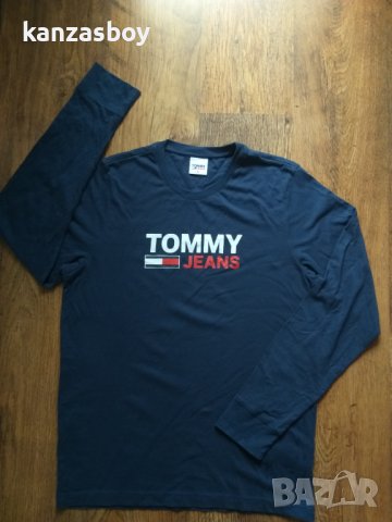 tommy hilfiger tommy jeans longsleeve - страхотна мъжка блуза КАТО НОВА, снимка 3 - Блузи - 43732531
