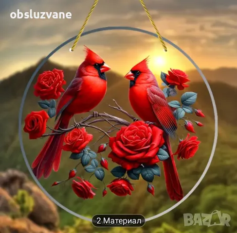 Слънчев уловител Червените птици, снимка 5 - Декорация за дома - 50350313