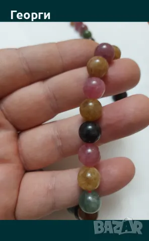 Наниз от натурални турмалини, снимка 5 - Колиета, медальони, синджири - 50139052