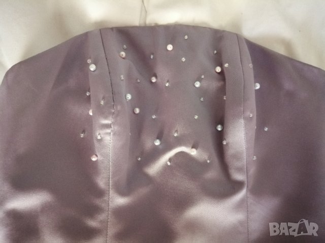 Лилав корсет - бюстие с перли и копчета на гърба р-р XXS, снимка 2 - Корсети, бюстиета, топове - 38342042