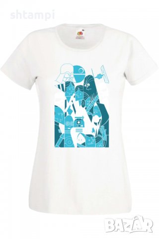 Дамска тениска Star Wars characters,Филм,Игра,superhero,Изненада,Подарък,Повод,