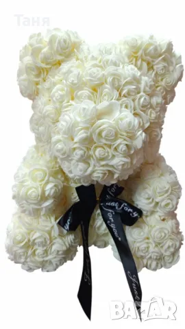 Мече от рози, 25см с подаръчна кутия в 3 цвята, снимка 2 - Подаръци за жени - 48592596