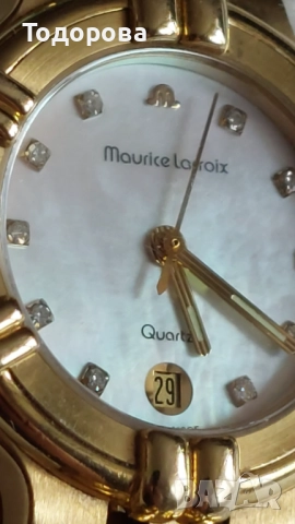 Оригинален Дамски кварцов часовник "Maurice Lacroix"26мм,циферблат перла седеф и брилянти, , снимка 10 - Дамски - 52807138