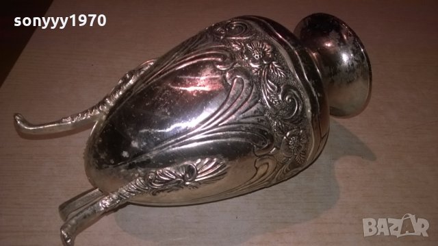 ваза/кана-внос франция-24х13см-метална с релеф, снимка 14 - Колекции - 26762336