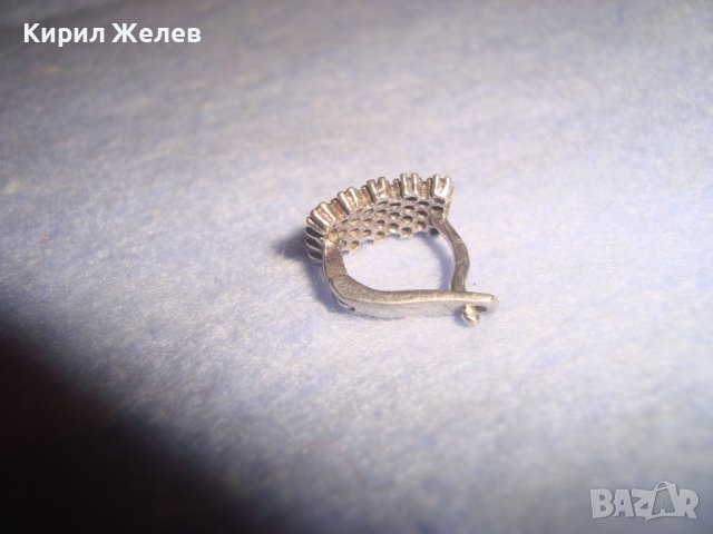 СТАРА СКЪПОЦЕННА СРЕБРО 925 с МИНИАТЮРНИ КРИСТАЛЧЕТА АРТ ОБЕЦА АНГЛИЯ 26974, снимка 7 - Обеци - 36817672