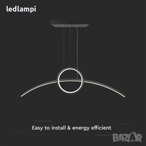 LED Полилей 30W Черен Неутрално Бяла Светлина, снимка 4 - Полилеи - 40758294