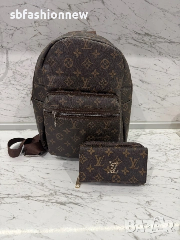 Комплект Louis Vuitton раница и портмоне, снимка 2 - Раници - 53355574