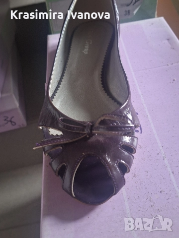 нови обувки естествен лак в лилаво 