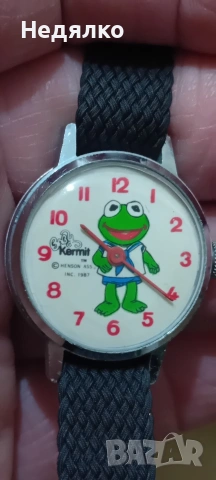 Kermit,by Henson,1987,оригинален ръчен часовник , снимка 4 - Антикварни и старинни предмети - 53047811