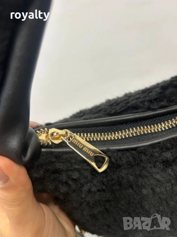 Miu Miu Черна Пухкава Дамска Чанта , снимка 2 - Чанти - 52886069