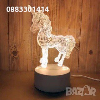 Холограмна 3D LED нощна лампа, снимка 2 - Декорация за дома - 42946314
