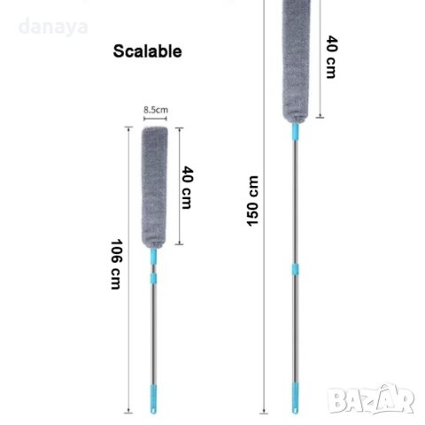 4267 Телескопична плоска четка за почистване на труднодостъпни места, снимка 9 - Мопове, кофи, четки и метли - 43313084
