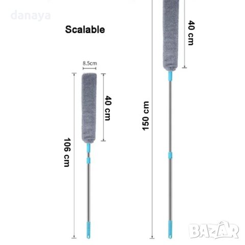 4267 Телескопична плоска четка за почистване на труднодостъпни места, снимка 9 - Мопове, кофи, четки и метли - 43313084